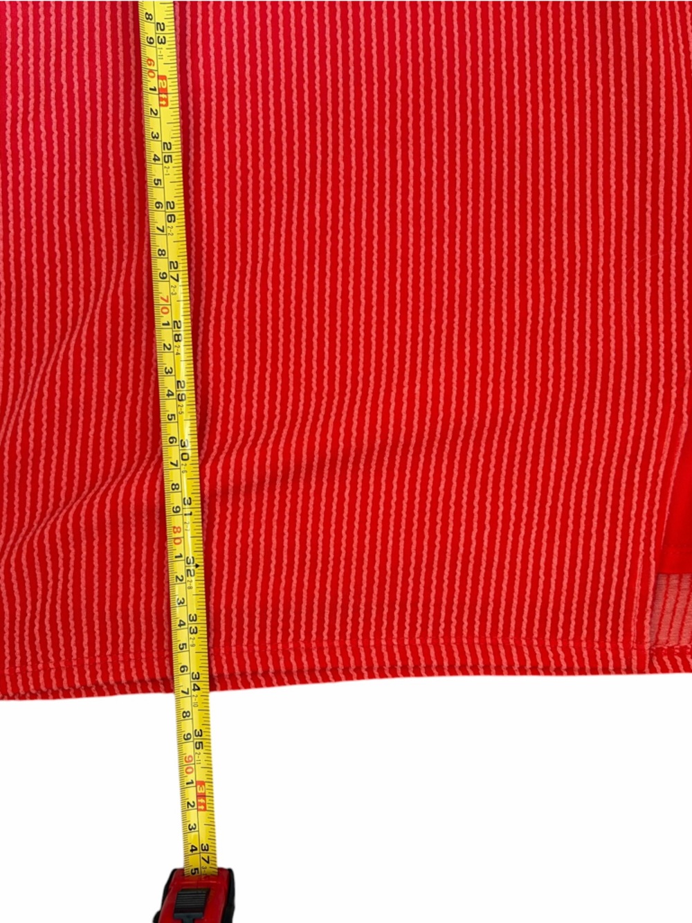 90’s Inspired Red Ribbed Tie-Front Mini Dress - Picture 5 of 6